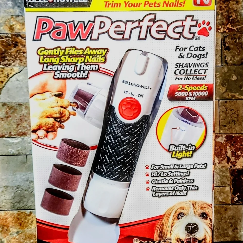 Bell & Howell Paw Perfect For Cats & Dogs • Gently Files Away Long Sharp Nails - Picture 1 of 5